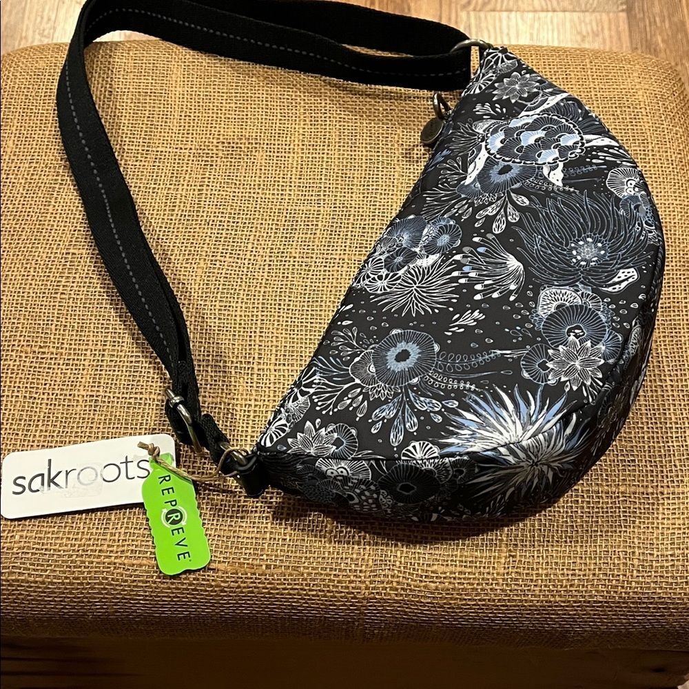 Sakroots Black Floral Women's Bag